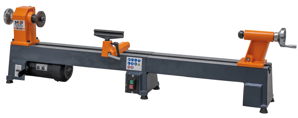 Drechselmaschine WL 450 – Rechtsansicht mit Bettverlängerung